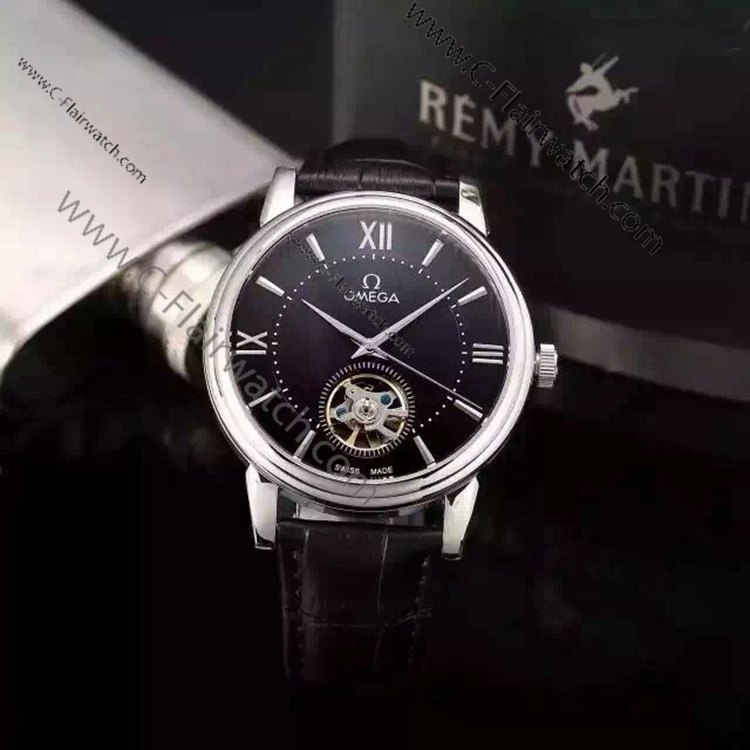 Replica Omega Toubillon Mens Leather Watch 003